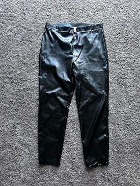 H by Halston Black Faux Leather Pants